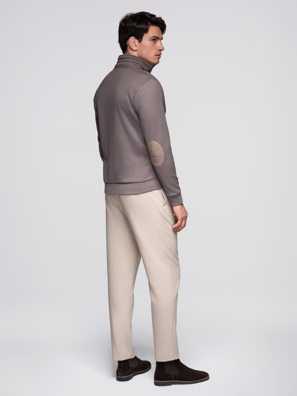 Ombre Clothing Pánská bunda s vysokým límcem a fleecovým vnitřkem - ash V2 C645 Ombre Clothing
