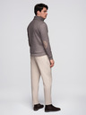 Ombre Clothing Pánská bunda s vysokým límcem a fleecovým vnitřkem - ash V2 C645 Ombre Clothing