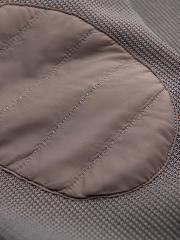 Ombre Clothing Pánská bunda s vysokým límcem a fleecovým vnitřkem - ash V2 C645 Ombre Clothing