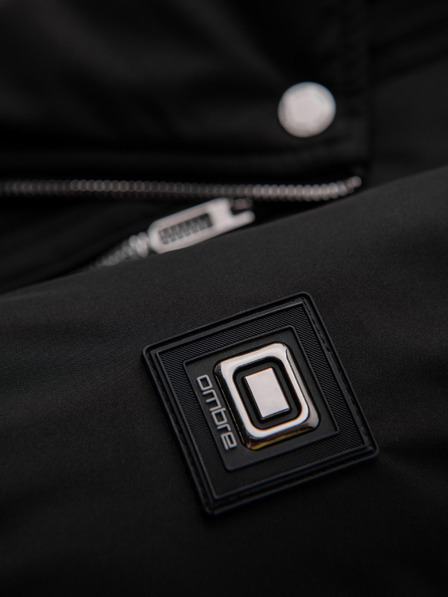 Ombre Clothing Pánská prošívaná bunda s kapucí - černá V1 OM-JAHP-0252 Ombre Clothing
