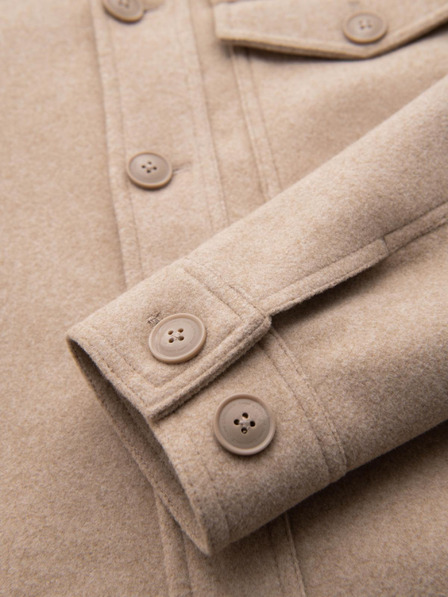 Ombre Clothing Pánská košilová bunda - béžová V1 OM-JANP-0291 Ombre Clothing