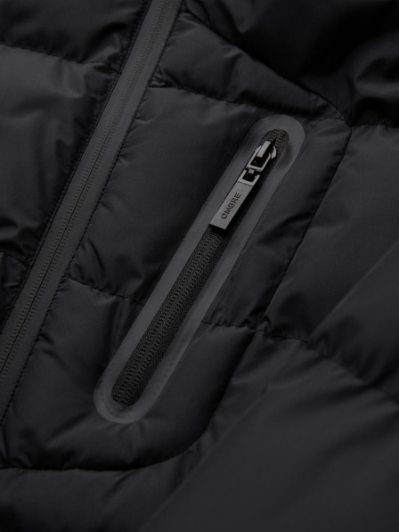 Ombre Clothing Pánská prošívaná zateplená bunda s raglánovými rukávy - černá V4 OM-JAHP-0302 Ombre Clothing