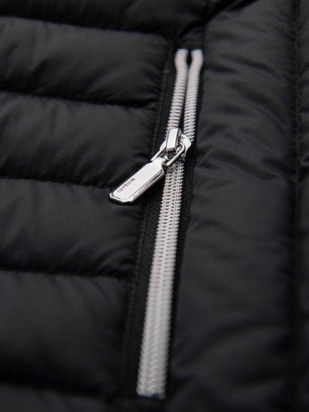 Ombre Clothing Pánská ultralehká bunda z přírodního prachového peří s kapsou - černá V1 OM-JALP-0211 Ombre Clothing