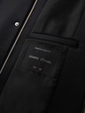 Ombre Clothing Pánský minimalistický kabát střední délky s kapucí - černý V4 OM-COLC-0144 Ombre Clothing