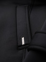 Ombre Clothing Pánský minimalistický kabát střední délky s kapucí - černý V4 OM-COLC-0144 Ombre Clothing
