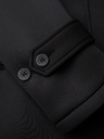 Ombre Clothing Pánský minimalistický kabát střední délky s kapucí - černý V4 OM-COLC-0144 Ombre Clothing