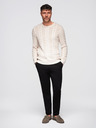Ombre Clothing Pánské kalhoty z piké úpletu s nastavitelným pasem - černé V2 OM-PACP-0283 Ombre Clothing