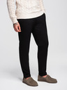 Ombre Clothing Pánské kalhoty z piké úpletu s nastavitelným pasem - černé V2 OM-PACP-0283 Ombre Clothing