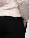 Ombre Clothing Pánské kalhoty z piké úpletu s nastavitelným pasem - černé V2 OM-PACP-0283 Ombre Clothing