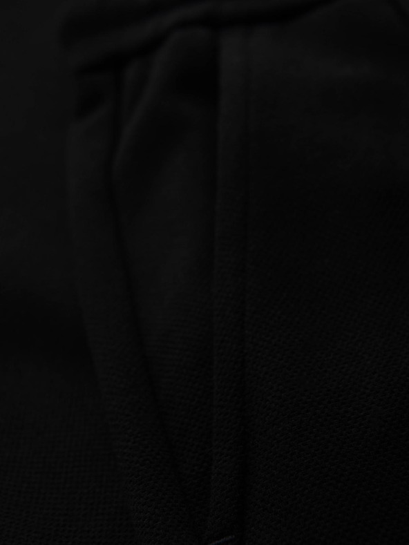 Ombre Clothing Pánské kalhoty z piké úpletu s nastavitelným pasem - černé V2 OM-PACP-0283 Ombre Clothing