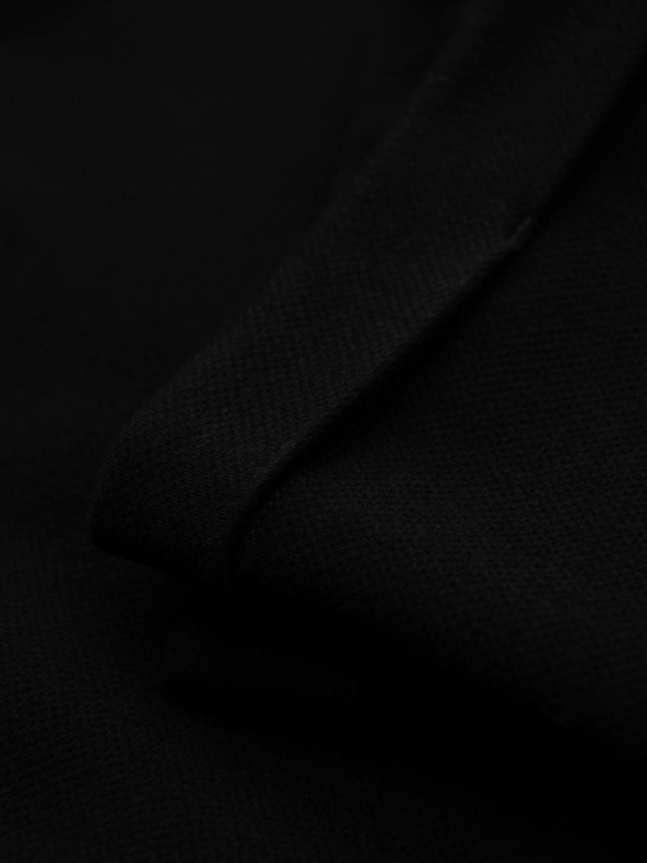 Ombre Clothing Pánské kalhoty z piké úpletu s nastavitelným pasem - černé V2 OM-PACP-0283 Ombre Clothing