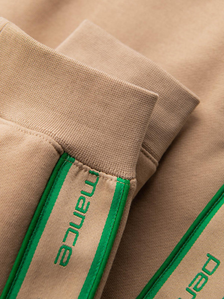 Ombre Clothing Pánské sportovní kalhoty s lemováním - hnědé V1 OM-PASK-0284 Ombre Clothing