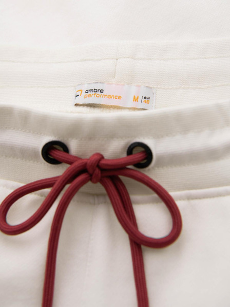 Ombre Clothing Pánské sportovní kalhoty s lemováním - krémové V2 OM-PASK-0284 Ombre Clothing