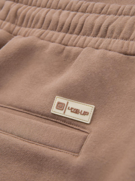 Ombre Clothing Klasické unisex tepláky s žebrovanými manžetami - hnědé V16 OU-PSBC-0100 Ombre Clothing