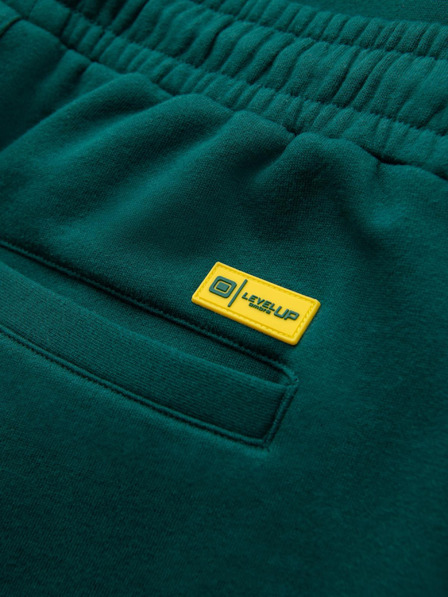 Ombre Clothing Klasické unisex tepláky s žebrovanými manžetami - tmavě zelené V17 OU-PSBC-0100 Ombre Clothing