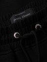 Ombre Clothing Pánské tepláky s žebrovanými nohavicemi a gumovým potiskem - černé V1 OM-PASK-0223 Ombre Clothing