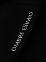 Ombre Clothing Pánské tepláky s žebrovanými nohavicemi a gumovým potiskem - černé V1 OM-PASK-0223 Ombre Clothing