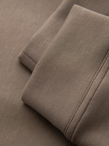 Ombre Clothing Pánské tepláky s žebrovanými nohavicemi a gumovým potiskem - popel V3 OM-PASK-0223 Ombre Clothing