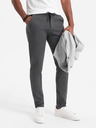 Ombre Clothing Pánské pletené kalhoty s elastickým pasem - tmavě šedé V2 OM-PACP-0116 Ombre Clothing
