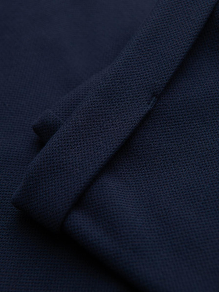 Ombre Clothing Pánské kalhoty z piké úpletu s nastavitelným pasem - tmavě modré V1 OM-PACP-0283 Ombre Clothing