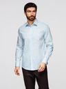 Ombre Clothing Pánská klasická bavlněná košile SLIM FIT s mikro vzorem - bílá V1 K696 Ombre Clothing