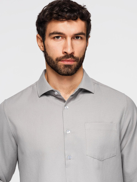 Ombre Clothing Pánská košile klasického regular fit střihu - šedá V1 K694 Ombre Clothing
