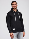 Ombre Clothing Pánská klokaní mikina BASIC s kapucí - černá V5 B1674 Ombre Clothing