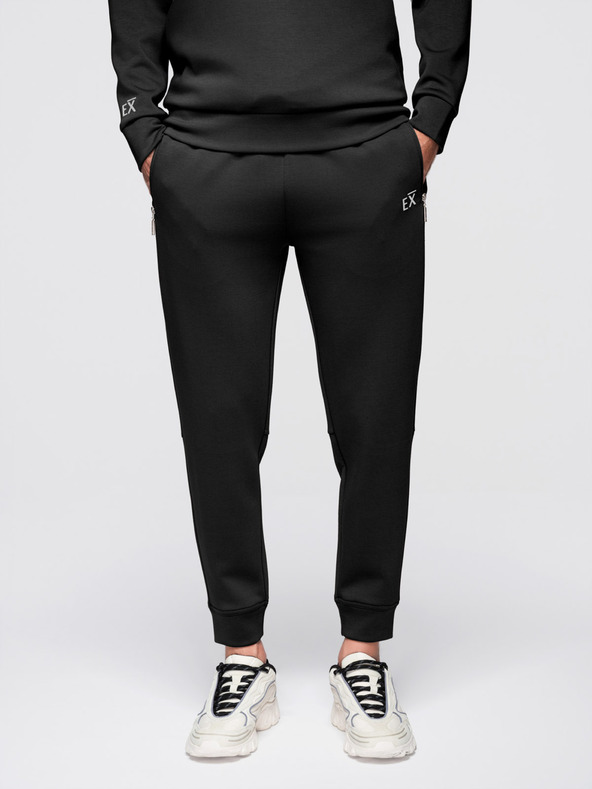 Ombre Clothing Pánská tepláková souprava mikina se stojáčkem + kalhoty jogger - černá V1 Z117 Ombre Clothing