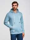 Ombre Clothing Pánská klokaní mikina BASIC s kapucí - modrá V7 B1674 Ombre Clothing