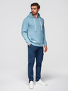 Ombre Clothing Pánská klokaní mikina BASIC s kapucí - modrá V7 B1674 Ombre Clothing