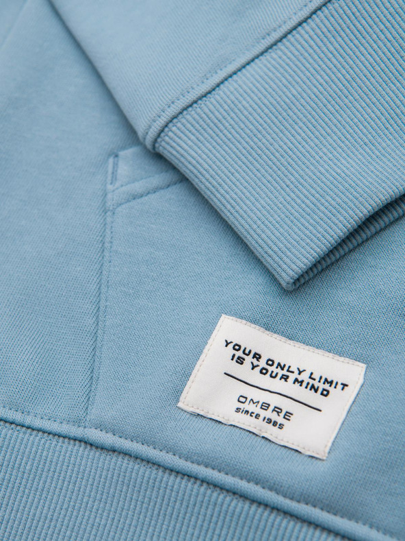 Ombre Clothing Pánská klokaní mikina BASIC s kapucí - modrá V7 B1674 Ombre Clothing