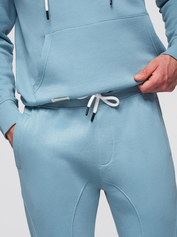 Ombre Clothing Pánská tepláková souprava bavlněná mikina + kalhoty jogger - modrá V7 Z121 Ombre Clothing