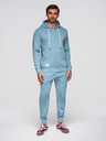 Ombre Clothing Pánská tepláková souprava bavlněná mikina + kalhoty jogger - modrá V7 Z121 Ombre Clothing
