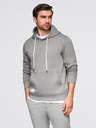 Ombre Clothing Pánská mikina BASIC s klokankou a kapucí - šedá V8 B1674 Ombre Clothing
