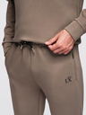Ombre Clothing Pánská tepláková souprava mikina s límečkem + kalhoty jogger - šedohnědá V3 Z117 Ombre Clothing