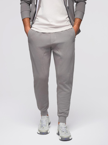 Ombre Clothing Pánská tepláková souprava mikina s kapucí + kalhoty jogger - šedá V8 Z119 Ombre Clothing