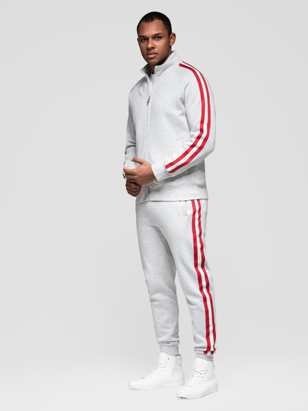 Ombre Clothing Pánská tepláková souprava mikina + tepláky - šedá melanž V1 Z114 Ombre Clothing