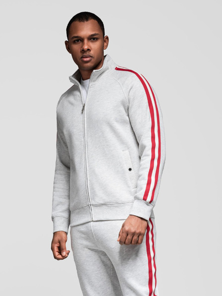 Ombre Clothing Pánská tepláková souprava mikina + tepláky - šedá melanž V1 Z114 Ombre Clothing