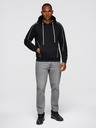Ombre Clothing Pánská mikina s kontrastním prošíváním a kapucí - černá V1 OM-SSNZ-0250 Ombre Clothing