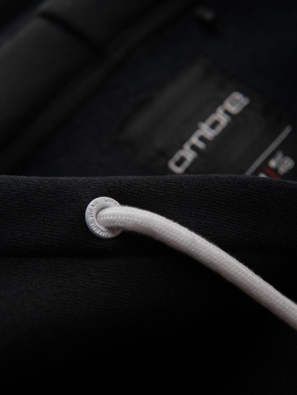 Ombre Clothing Pánská mikina s kontrastním prošíváním a kapucí - černá V1 OM-SSNZ-0250 Ombre Clothing