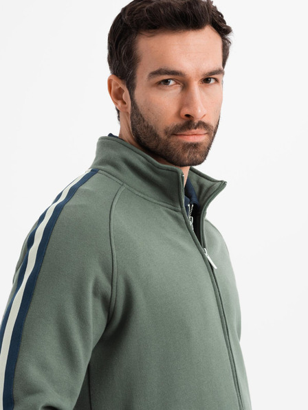Ombre Clothing Pánská tepláková souprava mikina + tepláky jogger - olivová V2 Z114 Ombre Clothing