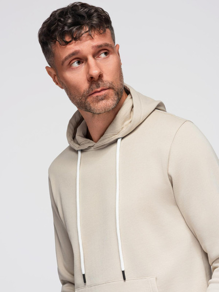 Ombre Clothing Pánská tepláková souprava mikina + kalhoty regular fit - béžová V1 Z120 Ombre Clothing