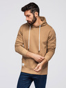 Ombre Clothing Pánská mikina BASIC s klokankou a kapucí - hnědá V2 B1674 Ombre Clothing