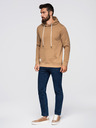 Ombre Clothing Pánská mikina BASIC s klokankou a kapucí - hnědá V2 B1674 Ombre Clothing