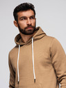Ombre Clothing Pánská mikina BASIC s klokankou a kapucí - hnědá V2 B1674 Ombre Clothing