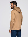 Ombre Clothing Pánská mikina BASIC s klokankou a kapucí - hnědá V2 B1674 Ombre Clothing