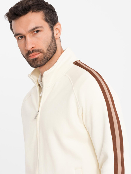 Ombre Clothing Pánská tepláková souprava mikina + tepláky joggers - krémová V3 Z114 Ombre Clothing