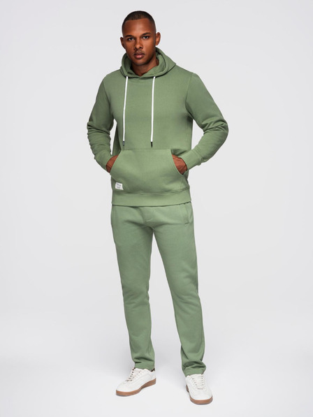 Ombre Clothing Pánská tepláková souprava mikina + kalhoty regular fit - světle zelená V3 Z120 Ombre Clothing