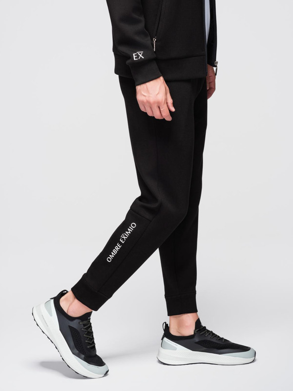 Ombre Clothing Pánská tepláková souprava mikina s kapucí + tepláky jogger - černá V1 Z115 Ombre Clothing