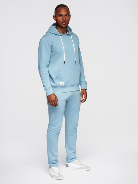 Ombre Clothing Pánská tepláková souprava mikina + kalhoty regular fit - světle modrá V7 Z120 Ombre Clothing